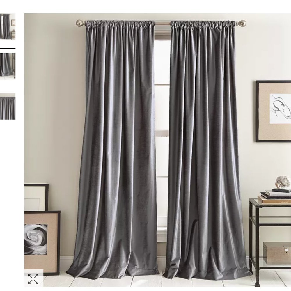 DKNY Modern Slub Velvet Set of 2 Window Panels